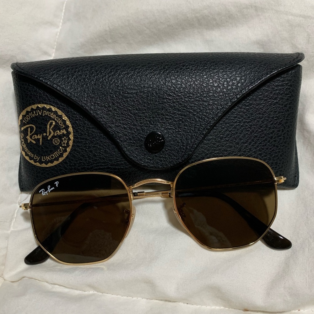 Rayban polarized hexagonal sunglasses